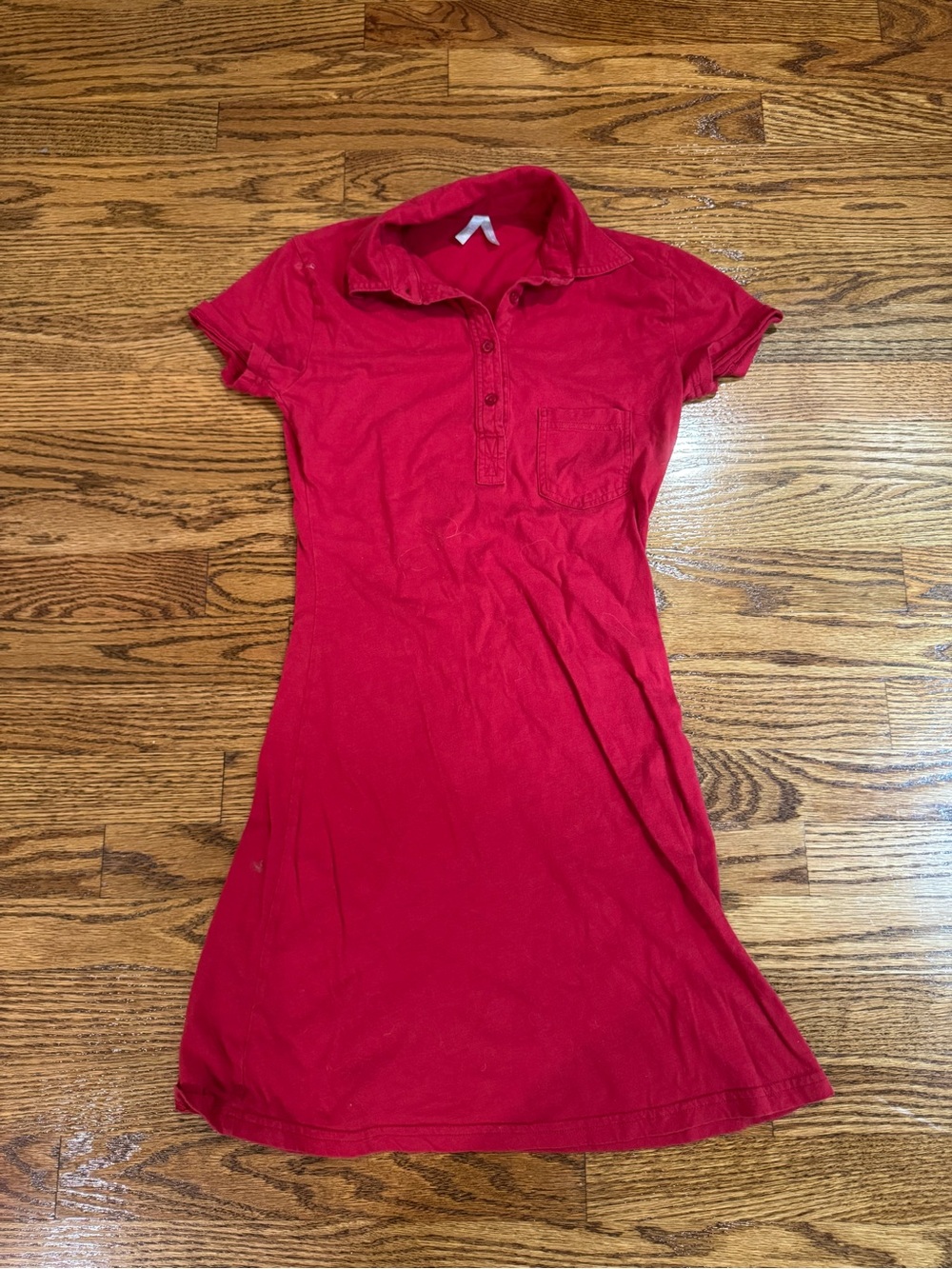 Red Polo Shirt Dress by American Apparel size small
